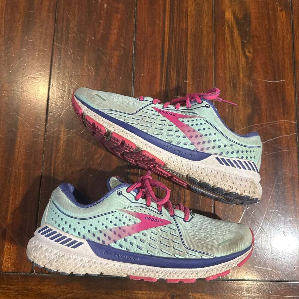 Brooks 2021 Adrenaline GTS 21 Women’s Blue Pink Running Shoes Size 9